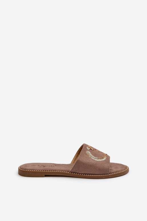 Sieviešu dzīvoklis Čības ar zvīņām S.Barski KV27-052 brūnas krāsas Sieviešu dzīvoklis Čības ar zvīņām S.Barski KV27-052 brūnas krāsas