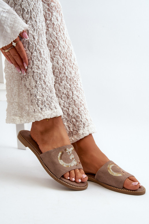 Sieviešu dzīvoklis Čības ar zvīņām S.Barski KV27-052 brūnas krāsas Sieviešu dzīvoklis Čības ar zvīņām S.Barski KV27-052 brūnas krāsas