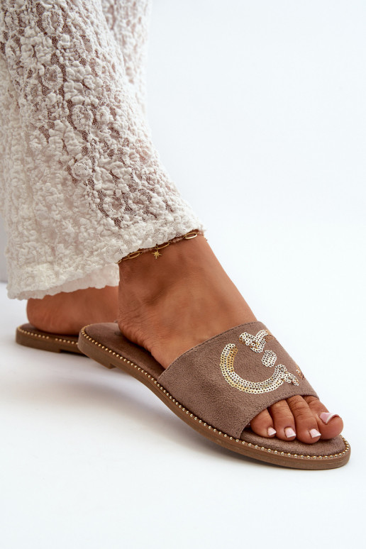 Sieviešu dzīvoklis Čības ar zvīņām S.Barski KV27-052 brūnas krāsas Sieviešu dzīvoklis Čības ar zvīņām S.Barski KV27-052 brūnas krāsas