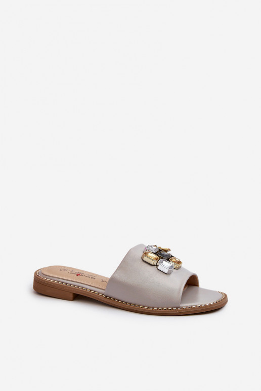 sieviešu čības ar skaistām detaļām S.Barski KV27-031 smilšu krāsas