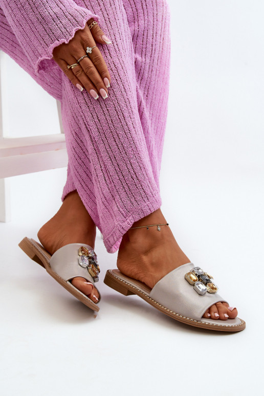 sieviešu čības ar skaistām detaļām S.Barski KV27-031 smilšu krāsas