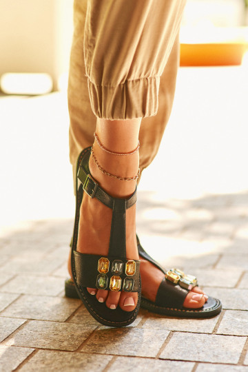 Eleganta stila Sieviešu basenes Ar dekorācijāmi Detalami S.Barski KV27-030 melnas krāsas 2