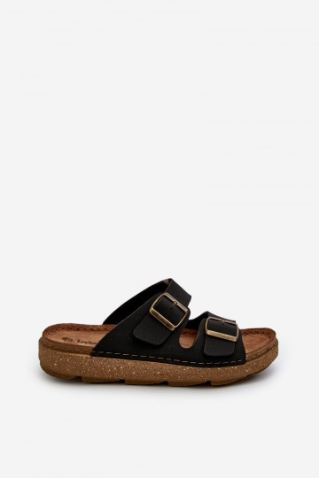 Viegli Ērtas čības Vīrieši ar sprādzēm Inblu MT000016 melnas krāsas 2