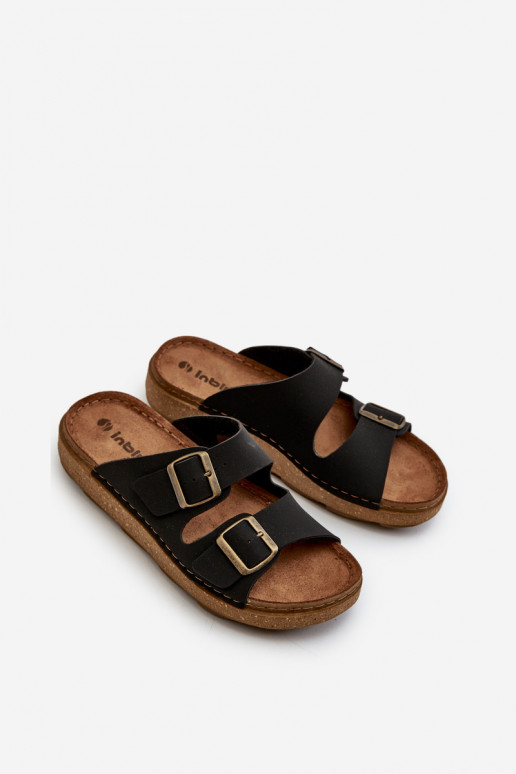 Viegli Ērtas čības Vīrieši ar sprādzēm Inblu MT000016 melnas krāsas