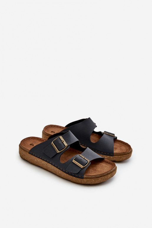 Viegli Ērtas čības Vīrieši ar sprādzēm Inblu MT000016 tumši zilas krāsas