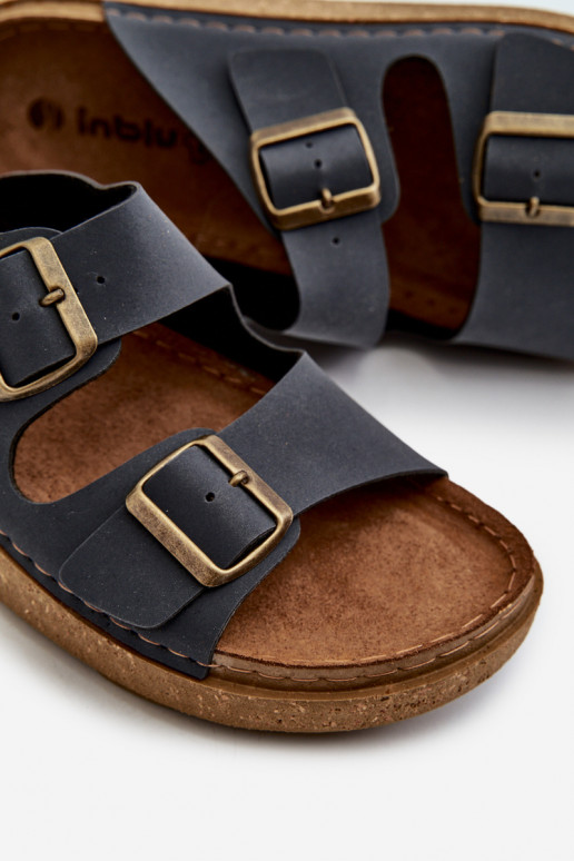 Viegli Ērtas čības Vīrieši ar sprādzēm Inblu MT000016 tumši zilas krāsas