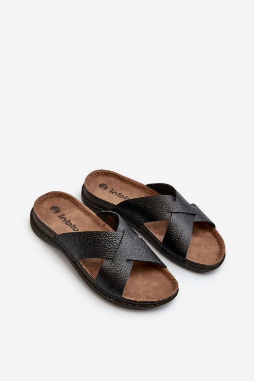 Ērti Vieglas čības no eko ādas Inblu GV00001I melnas krāsas