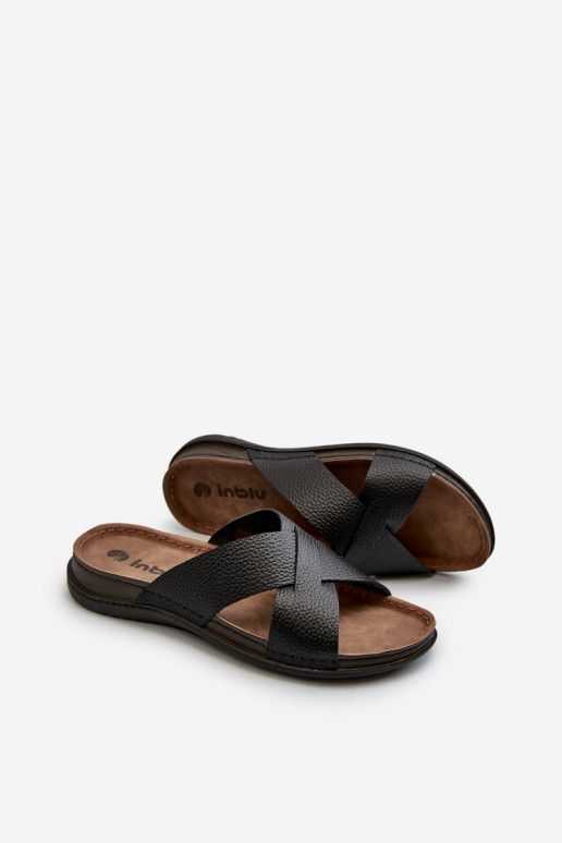 Ērti Vieglas čības no eko ādas Inblu GV00001I melnas krāsas