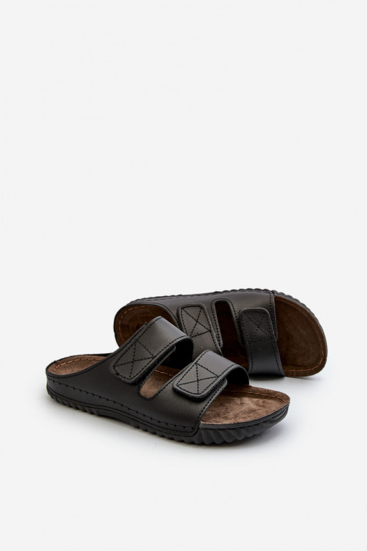 Ērtas čības Vīrieši Ar svītrām ar lipīgām aizdarēm Inblu FM00001U melnas krāsas