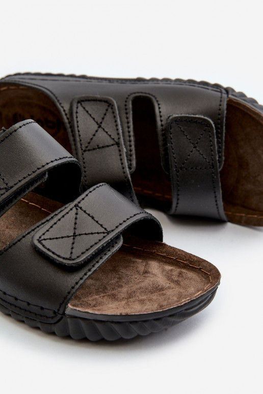 Ērtas čības Vīrieši Ar svītrām ar lipīgām aizdarēm Inblu FM00001U melnas krāsas