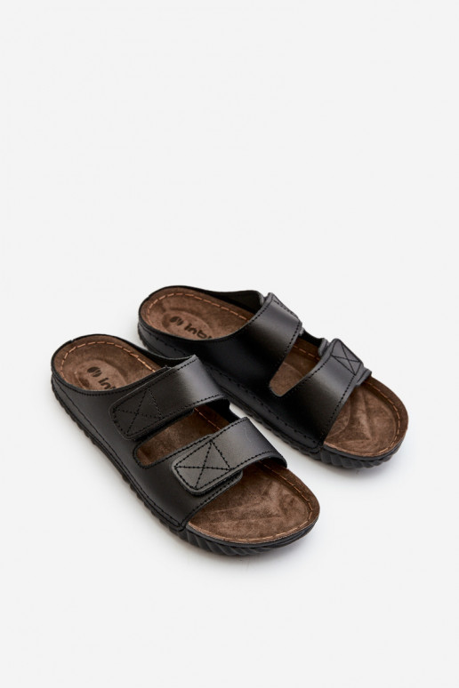 Ērtas čības Vīrieši Ar svītrām ar lipīgām aizdarēm Inblu FM00001U melnas krāsas