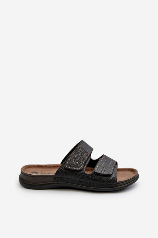 Ērtas čības Vīrieši Ar svītrām ar lipīgām aizdarēm Inblu GV00002I melnas krāsas