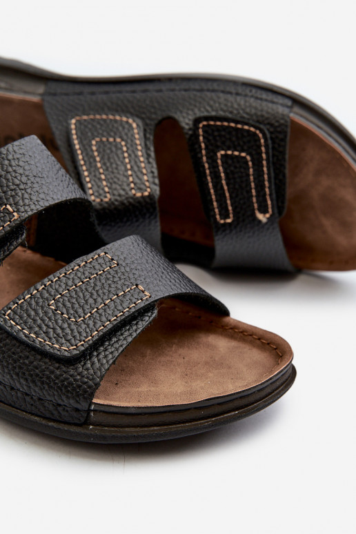 Ērtas čības Vīrieši Ar svītrām ar lipīgām aizdarēm Inblu GV00002I melnas krāsas