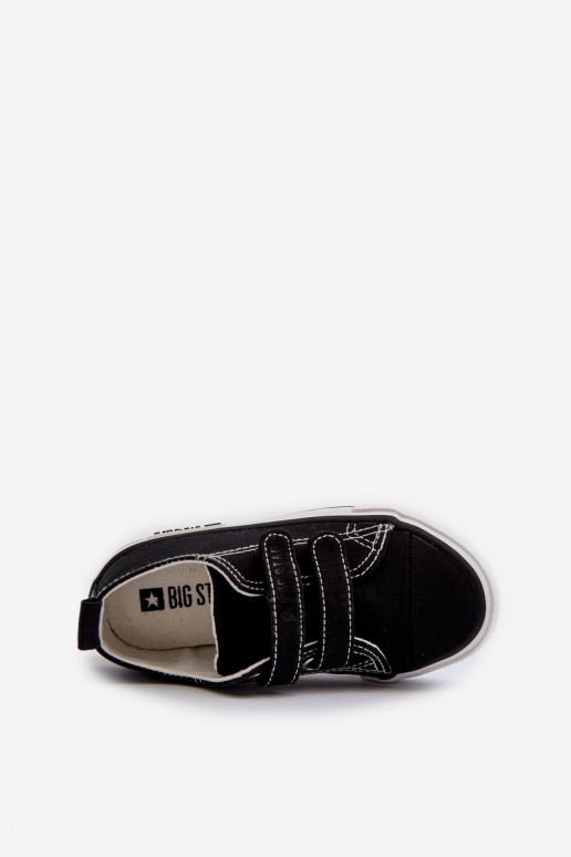 Bērnu brīvā laika apavi ar lipīgām aizdarēm Big Star LL374015 melnas krāsas Bērnu brīvā laika apavi ar lipīgām aizdarēm Big Star LL374015 melnas krāsas