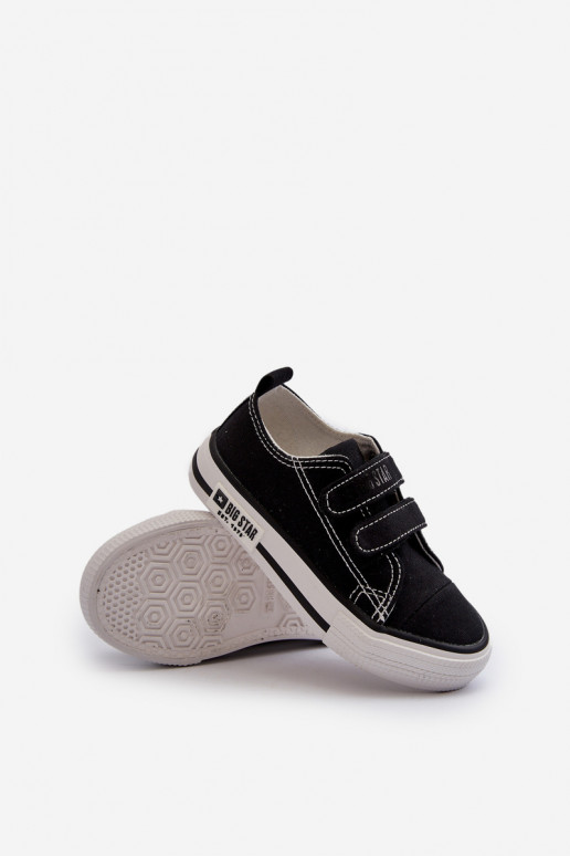 Bērnu brīvā laika apavi ar lipīgām aizdarēm Big Star LL374015 melnas krāsas Bērnu brīvā laika apavi ar lipīgām aizdarēm Big Star LL374015 melnas krāsas
