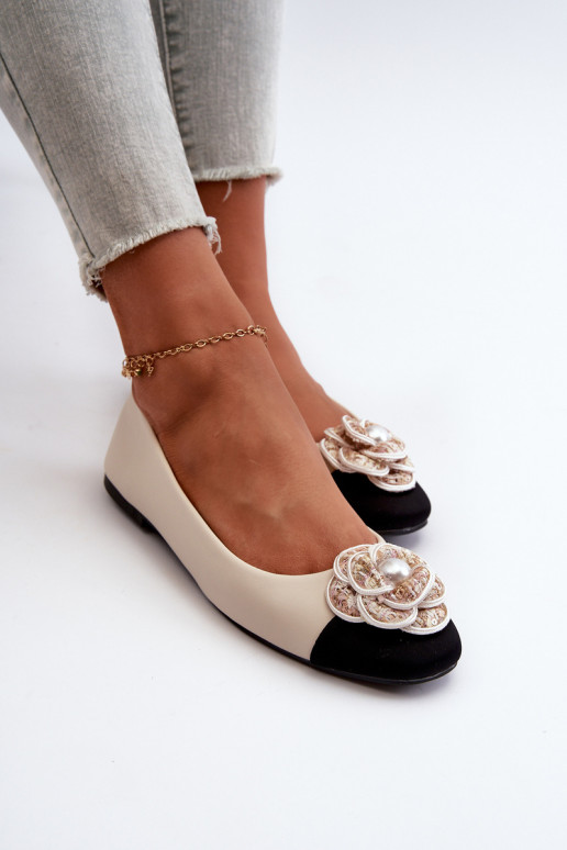 Balerīnas Sievišķīgs Eko Āda Ar dekorācijām Detalem smilšu krāsas Divinella