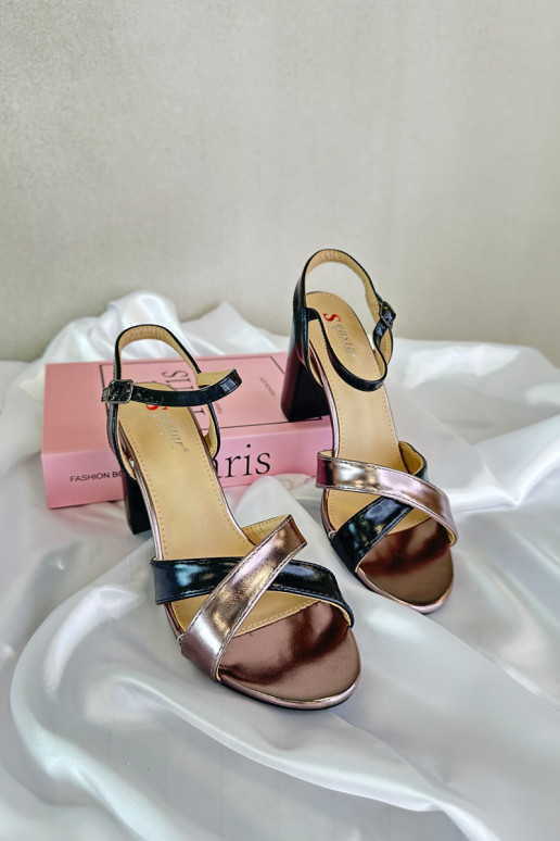 Eko Āda Elegantas augstpapēžu sandales Ieraksts melnas krāsas Abilica