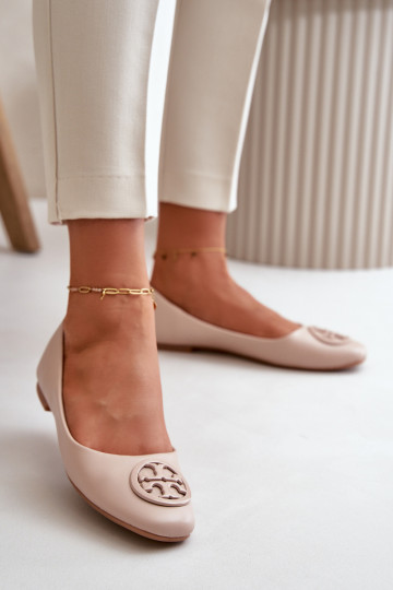 Balerīnas Sieviešu ar ornamentiem Eko Āda smilšu krāsas Rhodike