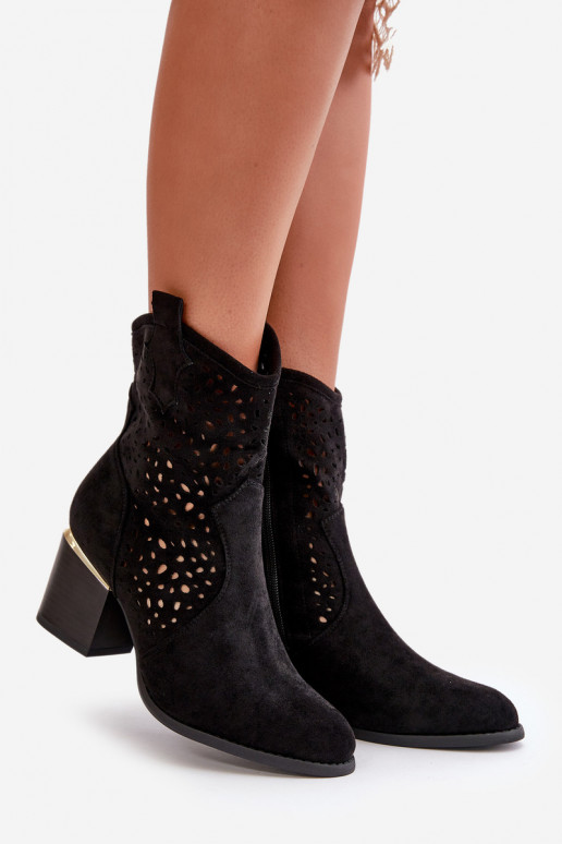 Zābaki ar papēdi Z Eko zamšādau Aizsprādzējamas Uz pili melnas krāsas Sevana