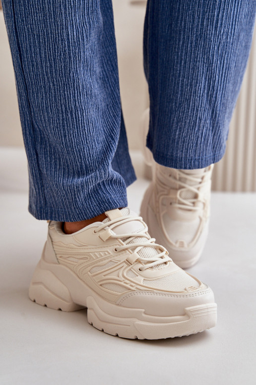 sporta apavi Sneakers modeļa apavi Sieviešu Uz masīvas zoles Ziloņkaula krāsas Lerista