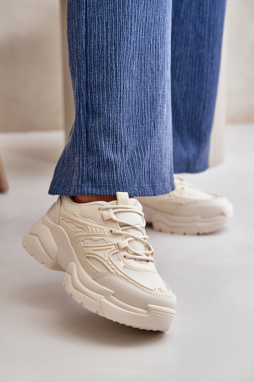 sporta apavi Sneakers modeļa apavi Sieviešu Uz masīvas zoles Ziloņkaula krāsas Lerista