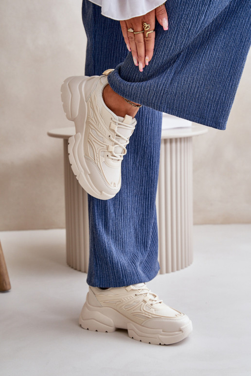 sporta apavi Sneakers modeļa apavi Sieviešu Uz masīvas zoles Ziloņkaula krāsas Lerista