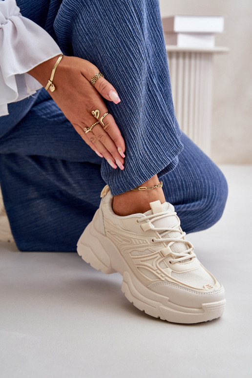 sporta apavi Sneakers modeļa apavi Sieviešu Uz masīvas zoles Ziloņkaula krāsas Lerista