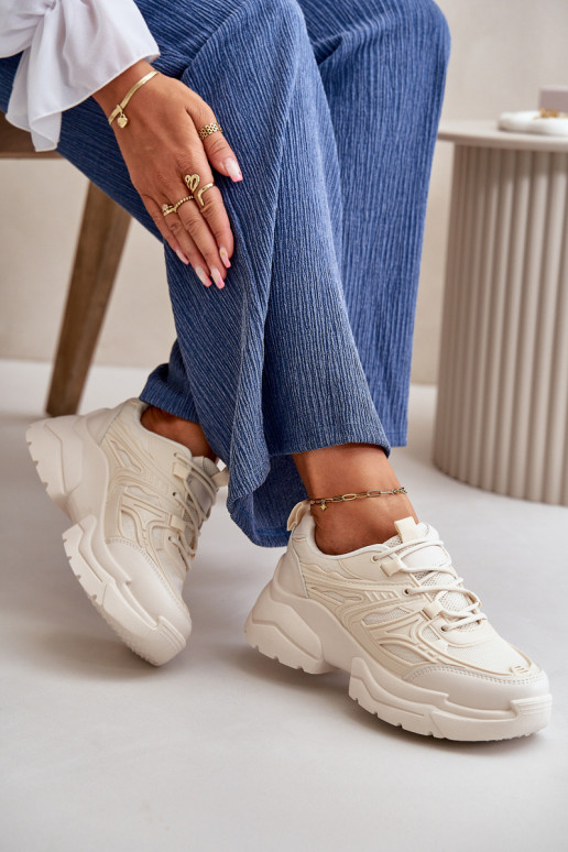 sporta apavi Sneakers modeļa apavi Sieviešu Uz masīvas zoles Ziloņkaula krāsas Lerista