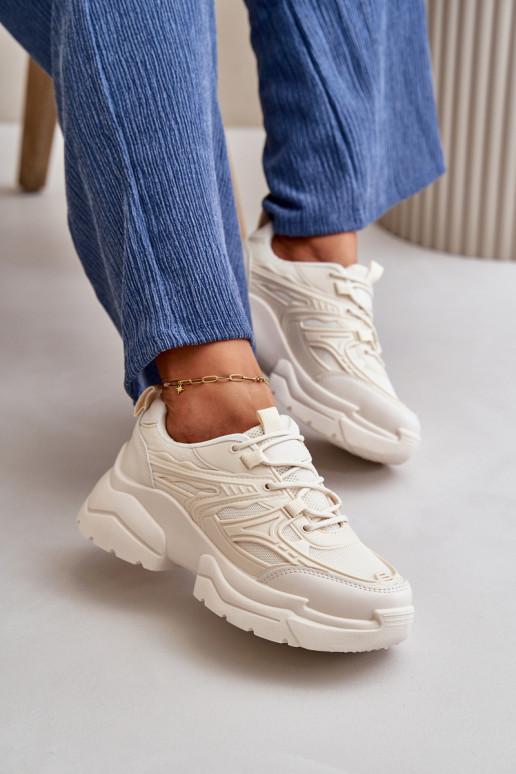 sporta apavi Sneakers modeļa apavi Sieviešu Uz masīvas zoles Ziloņkaula krāsas Lerista