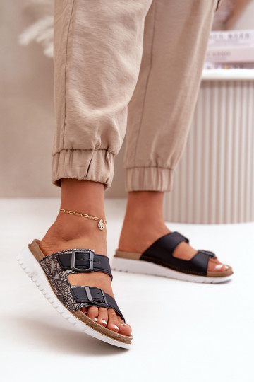 Sieviešu Ērtas čības ar sprādzēm Inblu CN000033 tumši zilas krāsas