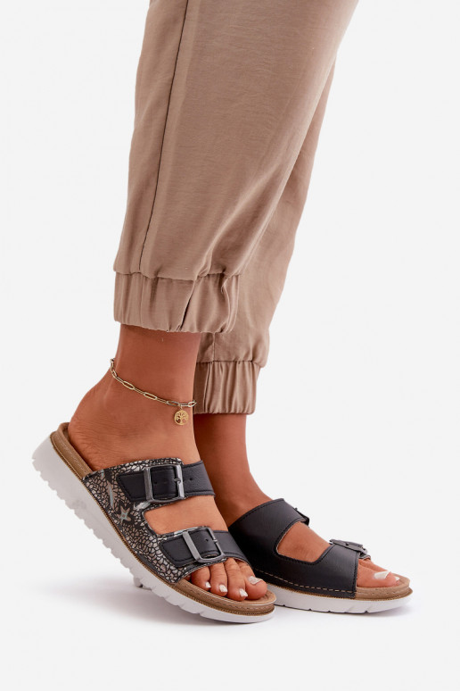 Sieviešu Ērtas čības ar sprādzēm Inblu CN000033 tumši zilas krāsas Sieviešu Ērtas čības ar sprādzēm Inblu CN000033 tumši zilas krāsas