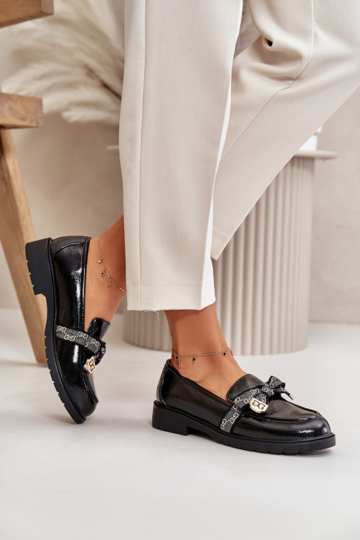 Laque Sieviešu Mokasīni ar bantītēm S.Barski HY42-331A melnas krāsas