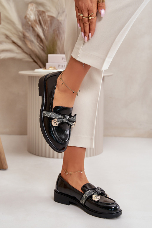 Laque Sieviešu Mokasīni ar bantītēm S.Barski HY42-331A melnas krāsas