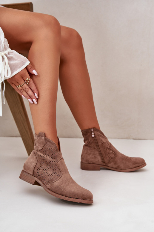 Zābaki Sieviešu ar platiem papēžiem brūnas krāsas S.Barski HY42-151