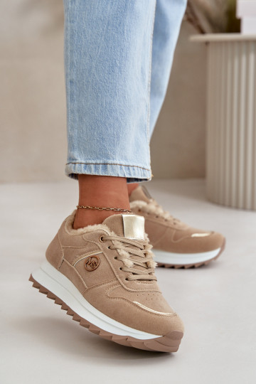 sporta apavi Sieviešu siltināti ar kažokādu ar platformu Haki krāsas Lerisas