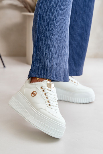 Sneakers modeļa apavi sporta apavi Sieviešu siltināti Uz masīvas zoles baltas krāsas Ardiela 2