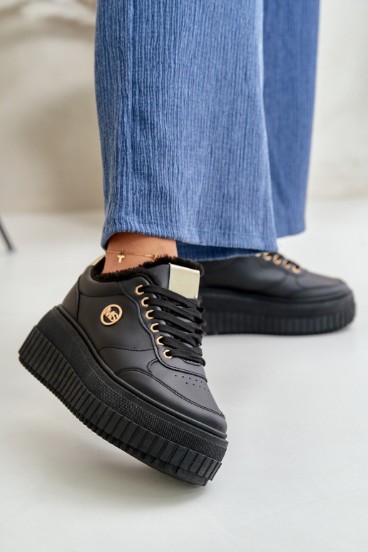 Sneakers modeļa apavi sporta apavi Sieviešu siltināti Uz masīvas zoles melnas krāsas Ardiela Sneakers modeļa apavi sporta apavi Sieviešu siltināti Uz masīvas zoles melnas krāsas Ardiela