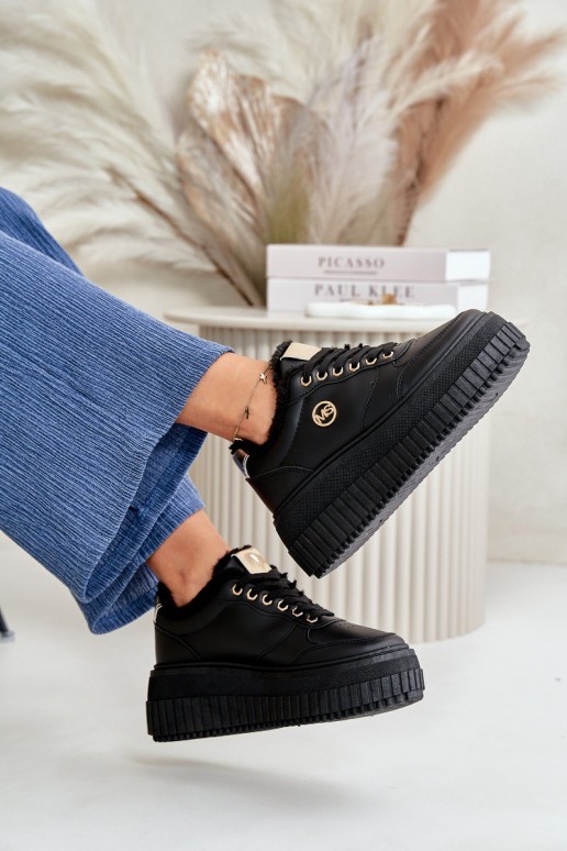 Sneakers modeļa apavi sporta apavi Sieviešu siltināti Uz masīvas zoles melnas krāsas Ardiela Sneakers modeļa apavi sporta apavi Sieviešu siltināti Uz masīvas zoles melnas krāsas Ardiela