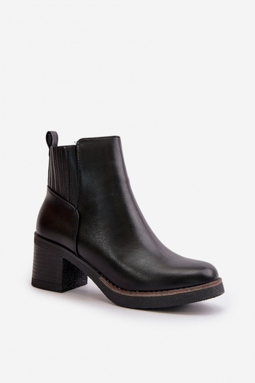 siltināti Sieviešu puszābaki Eko Āda melnas krāsas Irittes