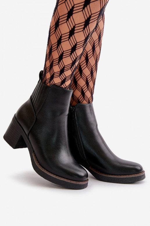 siltināti Sieviešu puszābaki Eko Āda melnas krāsas Irittes