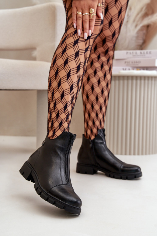 siltināti Sieviešu puszābaki no eko ādas melnas krāsas Verietta siltināti Sieviešu puszābaki no eko ādas melnas krāsas Verietta