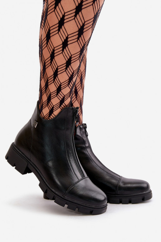 siltināti Sieviešu puszābaki no eko ādas melnas krāsas Verietta siltināti Sieviešu puszābaki no eko ādas melnas krāsas Verietta