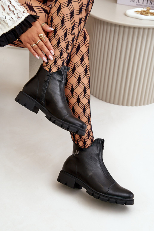 siltināti Sieviešu puszābaki no eko ādas melnas krāsas Verietta siltināti Sieviešu puszābaki no eko ādas melnas krāsas Verietta