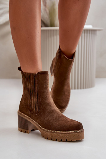 Sieviešu puszābaki Z Eko zamšādau siltināti tumši brūnas krāsas Nevitas