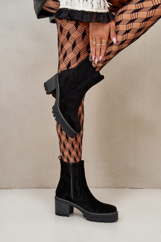 Sieviešu puszābaki Z Eko zamšādau siltināti melnas krāsas Nevitas