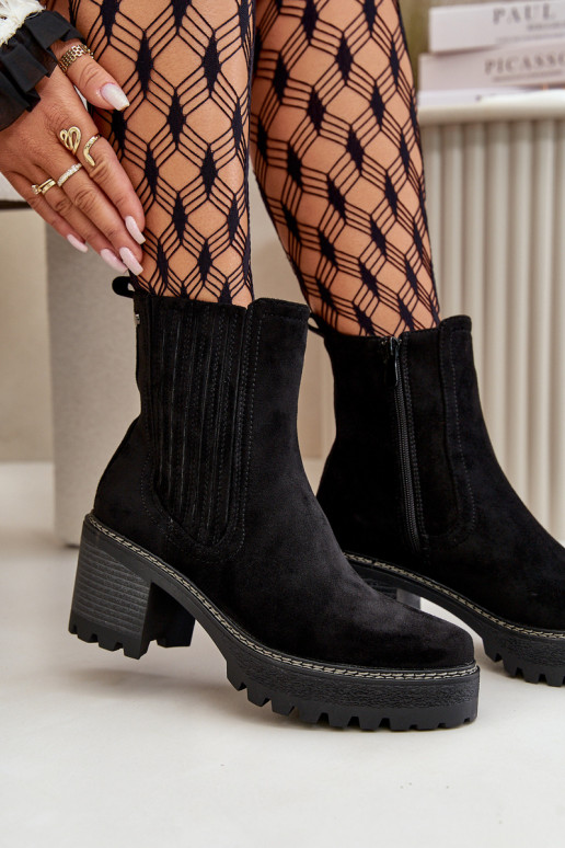 Sieviešu puszābaki Z Eko zamšādau siltināti melnas krāsas Nevitas