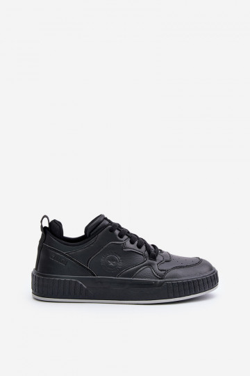 Sneakers modeļa apavi vīriešiem no eko ādas Big Star OO174004 melnas krāsas 2