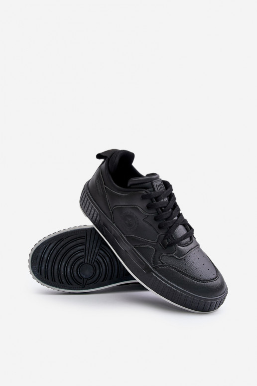 Sneakers modeļa apavi vīriešiem no eko ādas Big Star OO174004 melnas krāsas