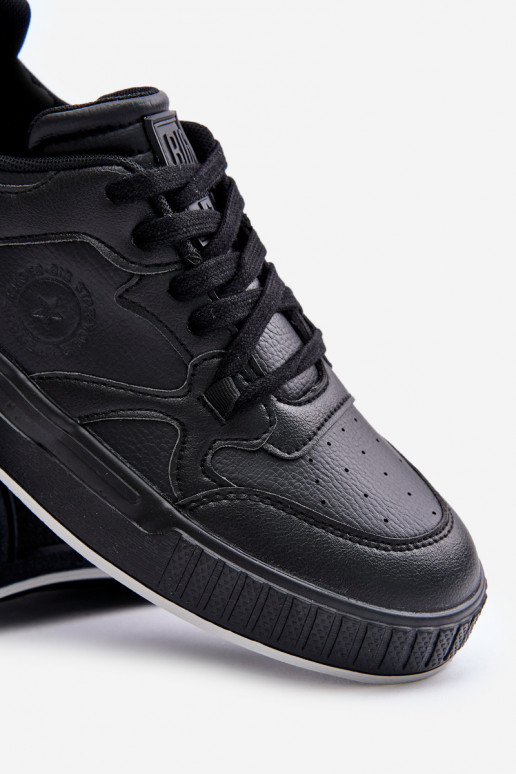 Sneakers modeļa apavi vīriešiem no eko ādas Big Star OO174004 melnas krāsas