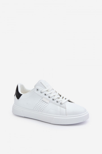 brīvā laika apavi Sneakers modeļa apavi vīriešiem no eko ādas Big Star OO174115 baltas krāsas